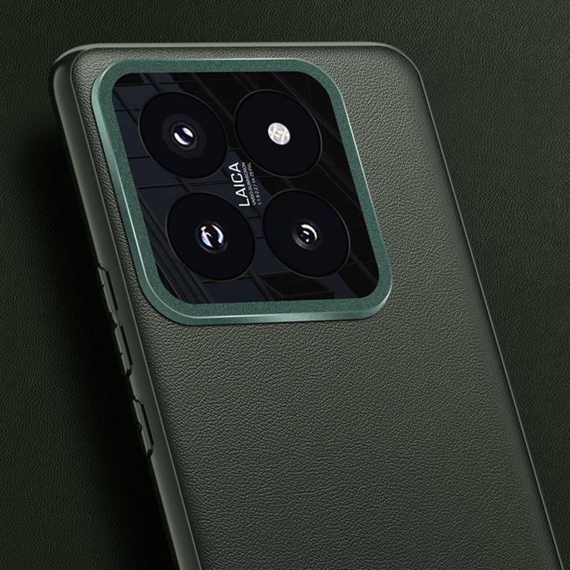 For Xiaomi 14 Pro Case Metal Lens Protection PU Leather Coated Back Cover (2nd Gen)