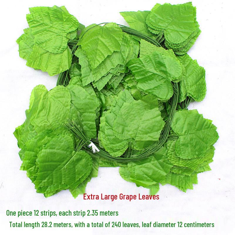 Efeutute Weinblätter Künstliche Deckenranke mit Rattan und Grünem Laub