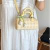 Niche bag women's new summer fashion plaid messenger bag cylinder bag