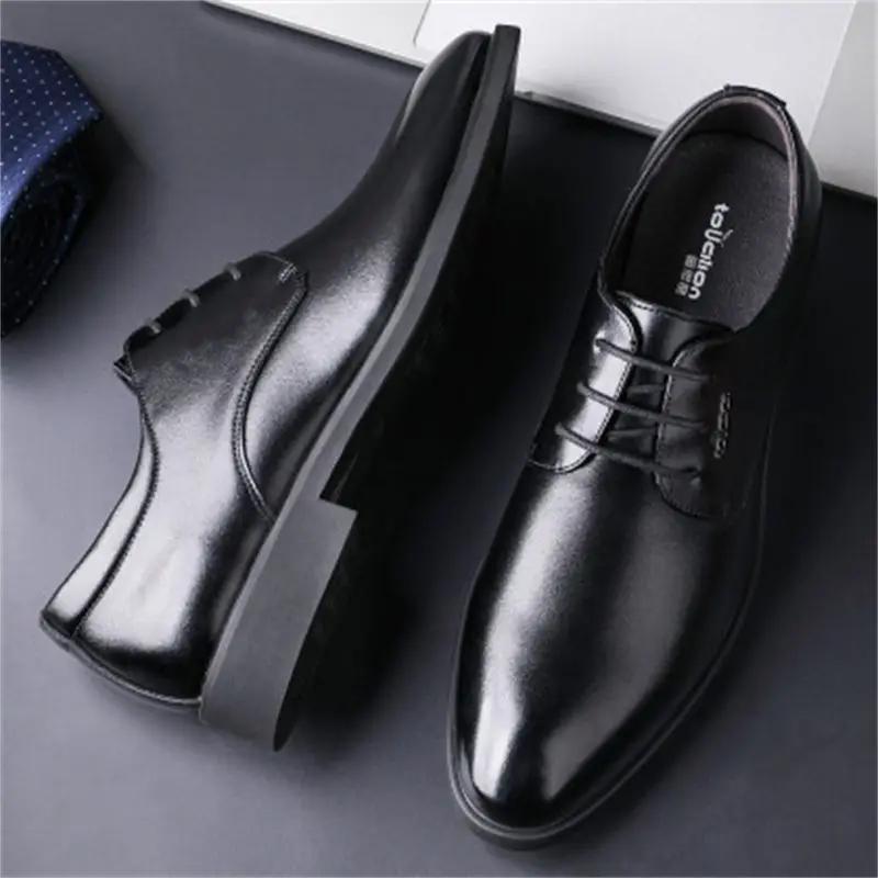 

Мужские повседневные туфли-броги, деловые черные мужские кожаные туфли, удобная коровья кожа, тренд 2025, обычные взрослые, классические оригинальные, в продаже 44