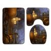 Halloween Bathroom Three-Piece Floor Mat Household Door Mat Bedroom Living Room Carpet
