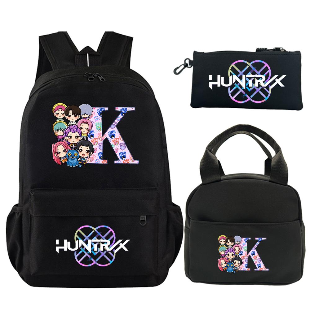 3Pcs/set 26 English Letter Printed Backpack with Shoulder Bag Pencil Case for Teenager Student Boy Girl Schoolbag Large Capacity Bookbag Kid Gift