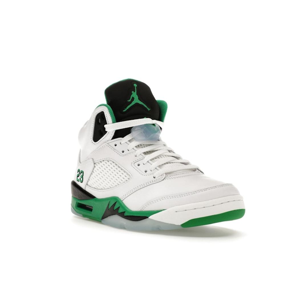Air Jordan 5 Retro Lucky Green Damen Sneaker Weiß Schwarz Eisblau DD9336-103