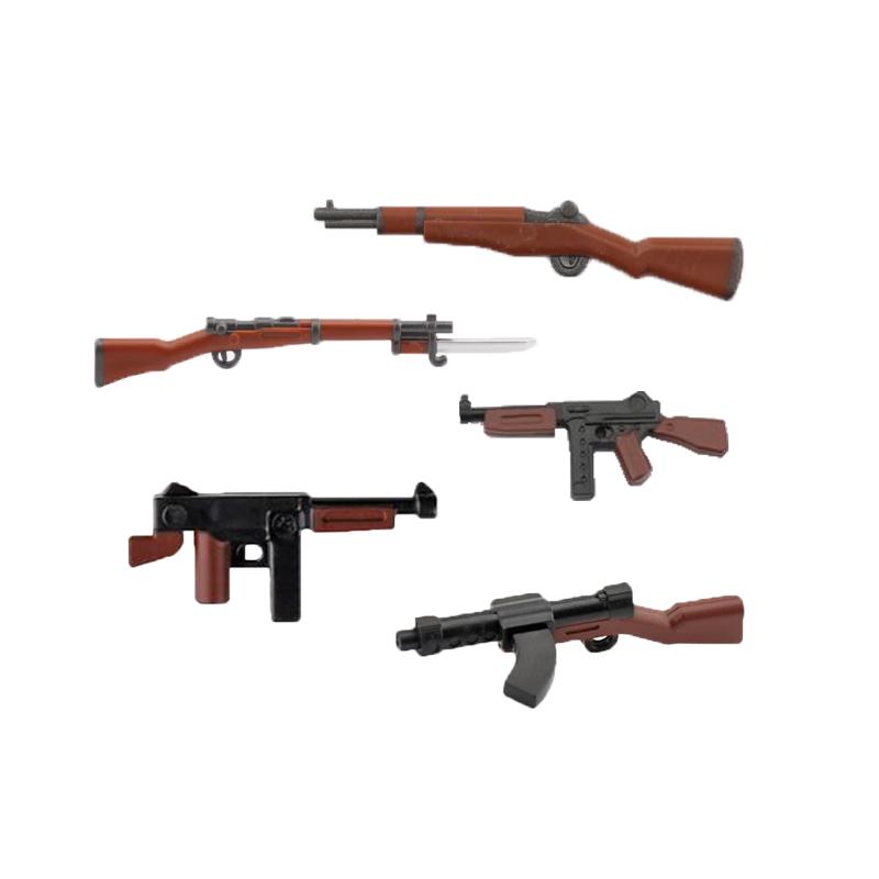 Military Building Blocks Accessories Soldier Figures Weapons Guns Mini Bricks USA Soviet Pistols Kids Toy Gifts Set R050