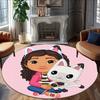 1pc Gaby's Bubble House1 Print Round Carpet Chair Round Carpet Suitable for Bedroom Living Room Home Decorative Carpet