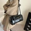 Comfortable and Versatile Texture Shoulder Bag Women Vintage Simple Commuter Pillow Bag with Studded Strap Casual Handle Bag