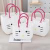Cute Cat PVC Woven Bag Large Capacity Organizer Bath Shopping Basket Portable Baskets with Handles Beach Bag Vegetable Basket