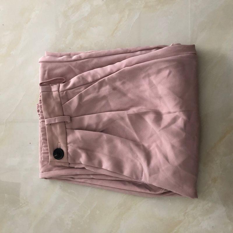 

Loose Pants Autumn New Foreign Trade Women s Clothing Half Elastic High Waist Zipper Button Pocket Pure Color Straight-Leg Trousers 29545 Pink B- 9-6-2 S