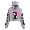Demon Slayer Japanese Anime Cat-Themed Women's Two-Piece Crop Top & Shorts Set
