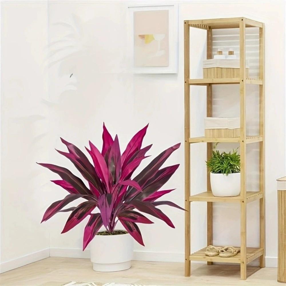 Realistic Leaves Fake Tropical Palm Plants Plastic Shrub Cordyline Fruticosa Plants  Living Room