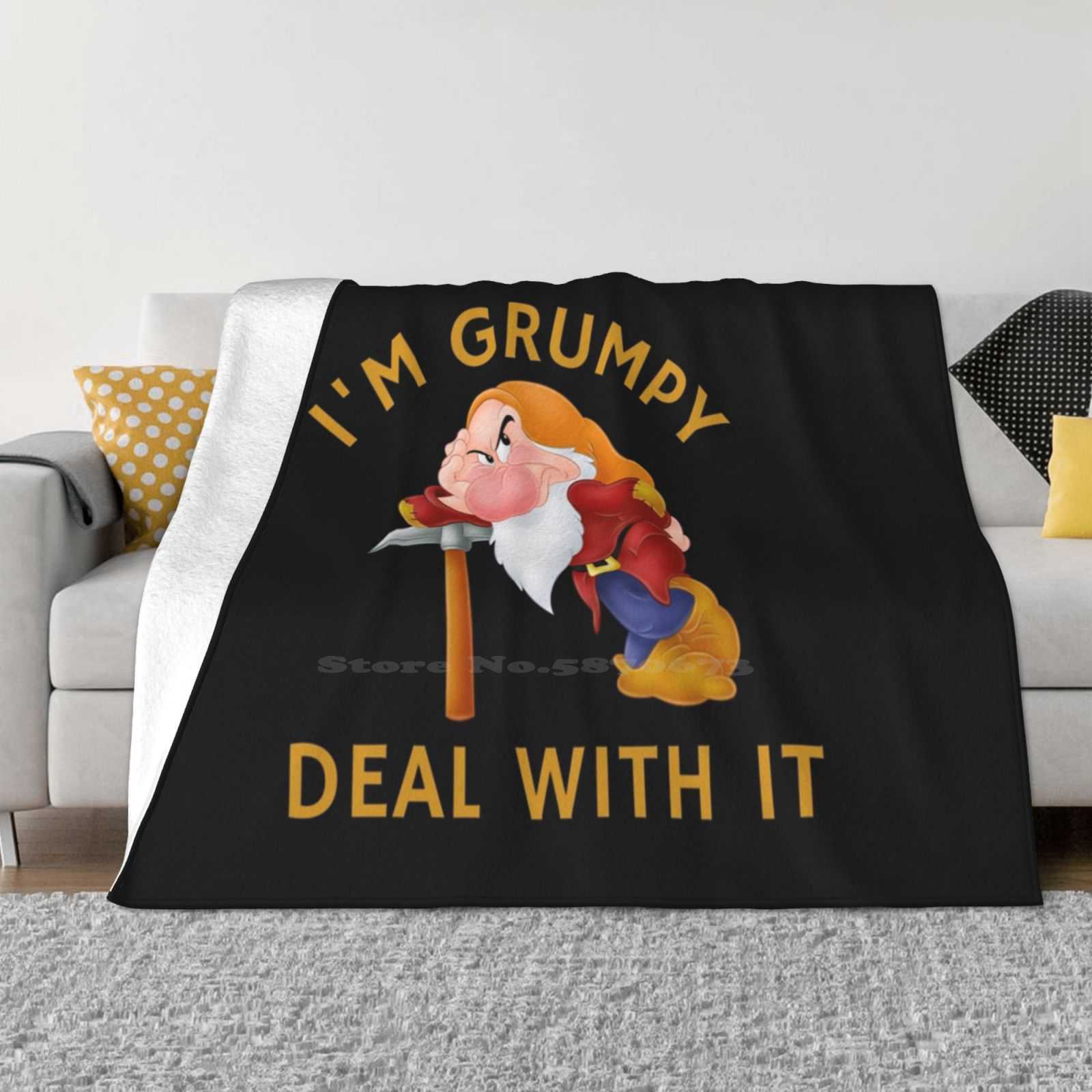 Я Ворчливый Смирись с Этим Забавные Супер Теплые Мягкие Пледы на Диван/Кровать/Путешествия Черный Рождество Злой Разберись со Мной Милый Я Ворчливый 30x40in