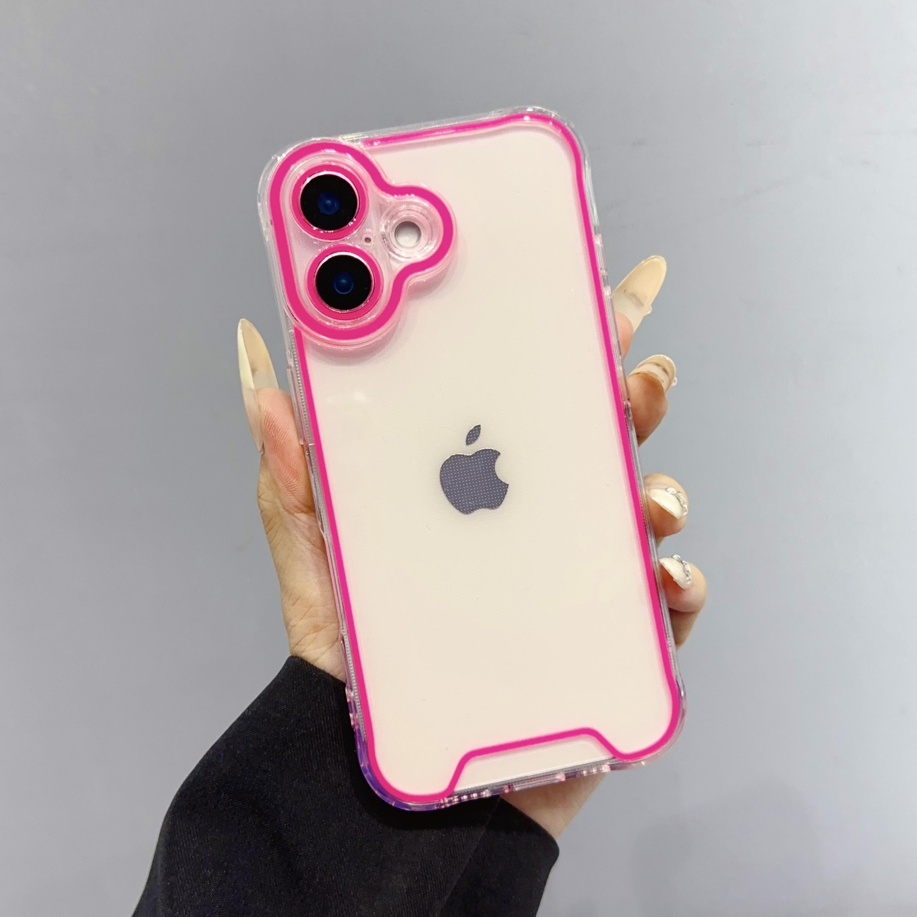 

Ночник Светящийся Прозрачный Чехол Для iPhone 16 15 14 13 12 11 Pro X XS XR Max Plus Флуоресцентная Рамка Мягкий TPU Бампер Чехол For iPhone 15