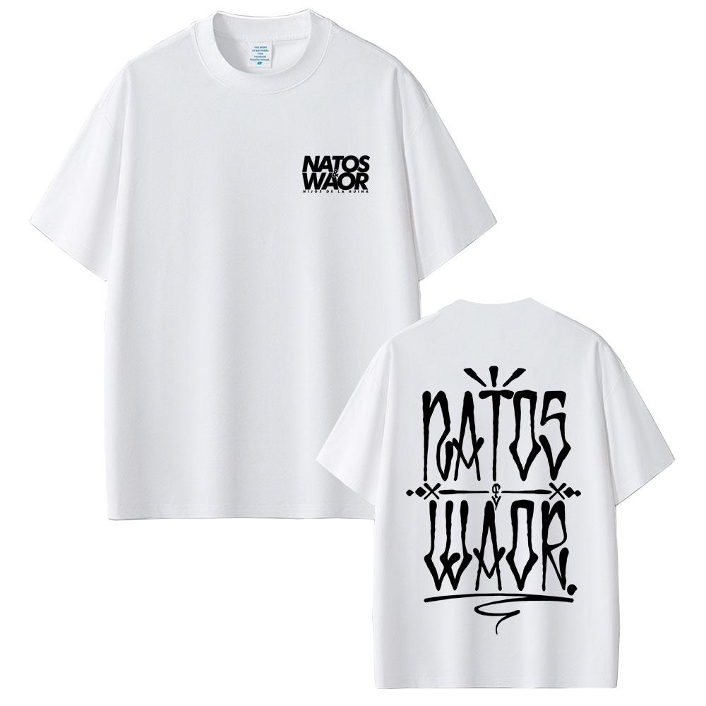 Rapper NATOS WAOR New Album 2025 Tshirt Unisex Women Hip Hop Fashion Vintage Short Sleeve T Shirts High Quality Cotton Tshirts