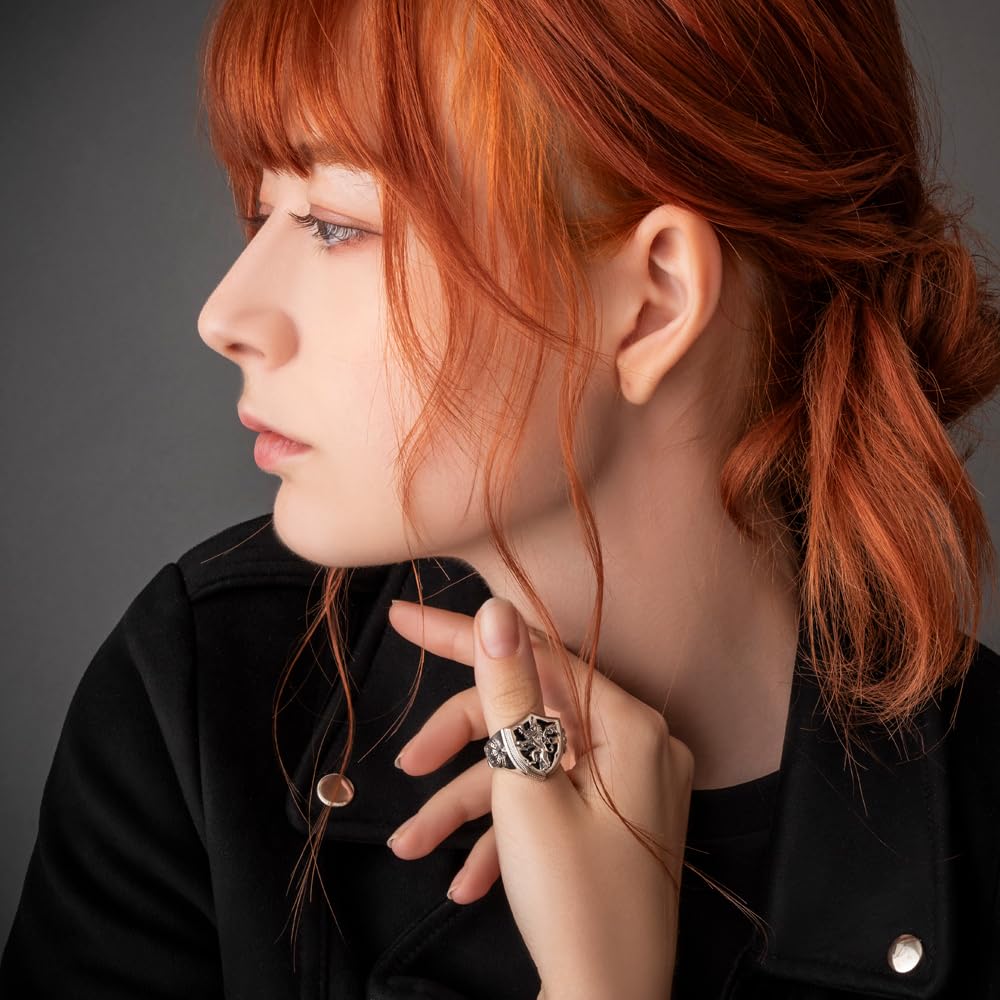 Artemis Kings Lion Shield One Size Fits Silver Brand Silver 925 Ring, All, AKR0065, Men's Accessory, Jewelry, Ring,