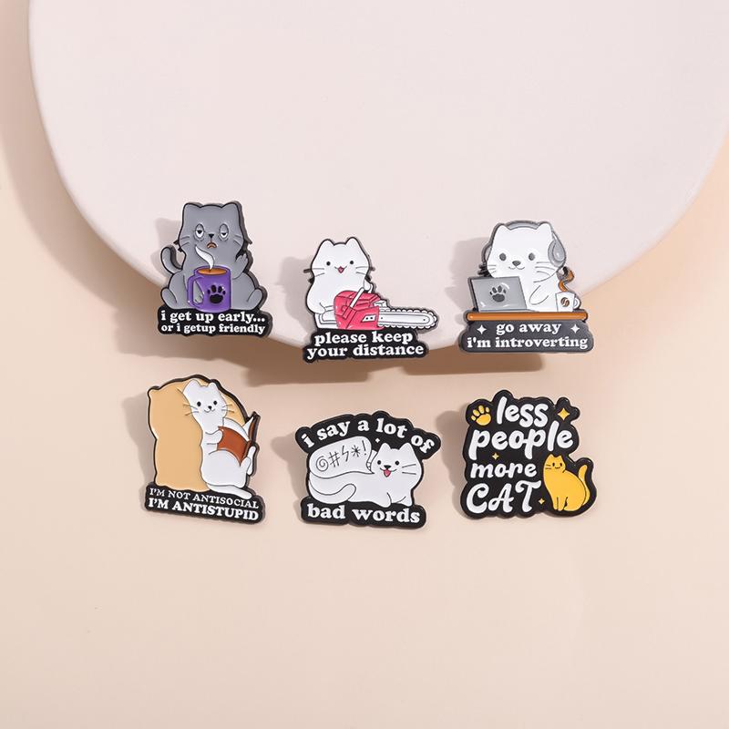 Mental Health Animal Enamel Pins Go Away I'm Introverting It Is What It Is And It's Autism Brooches Lapel Badge Jewelry Gifts