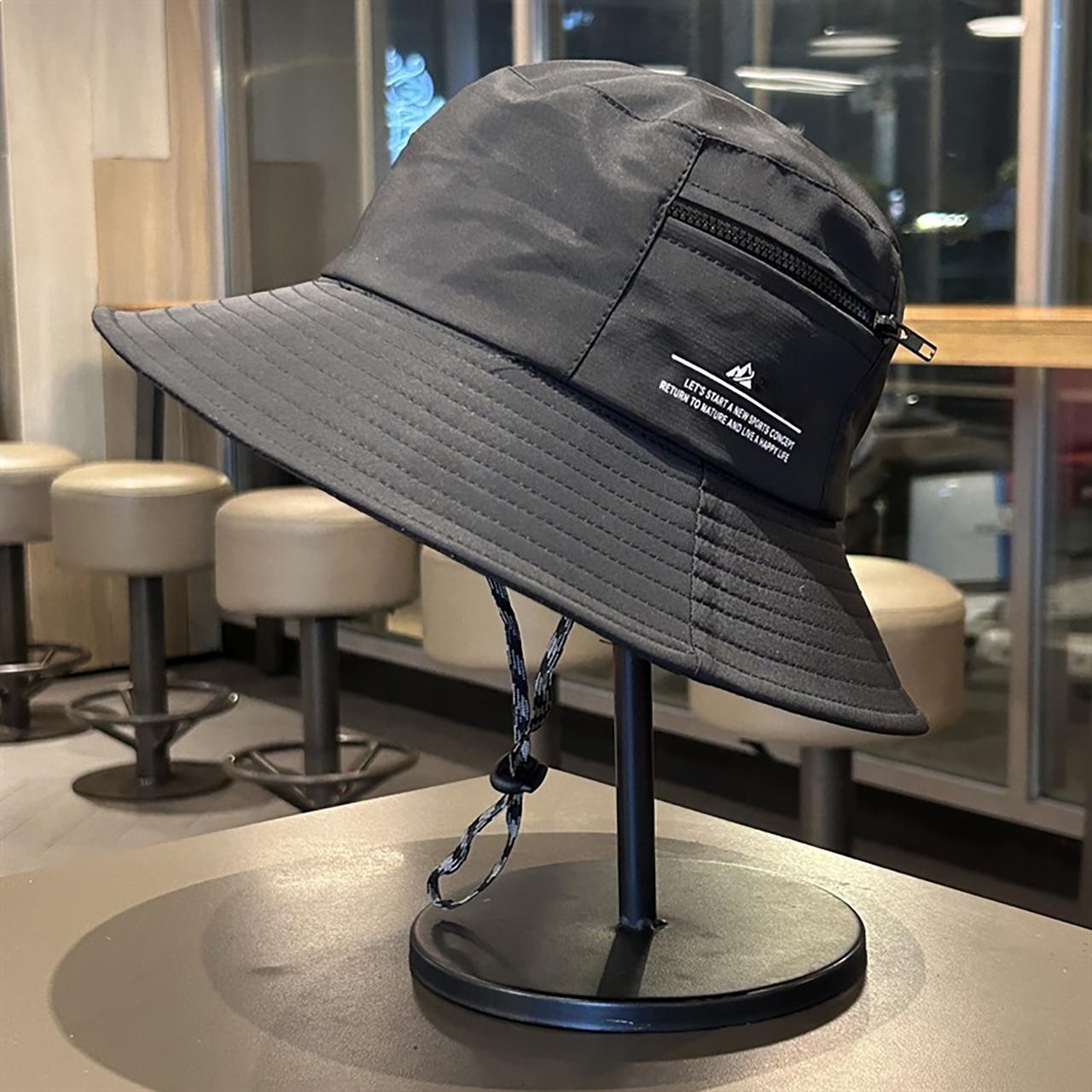 

Fashion Solid Color Fisherman Hat for Men Women Summer Quick Drying Wide Brim Sunshade Basin Cap Unisex Hiking Outdoor Hat 55-58cm чорний