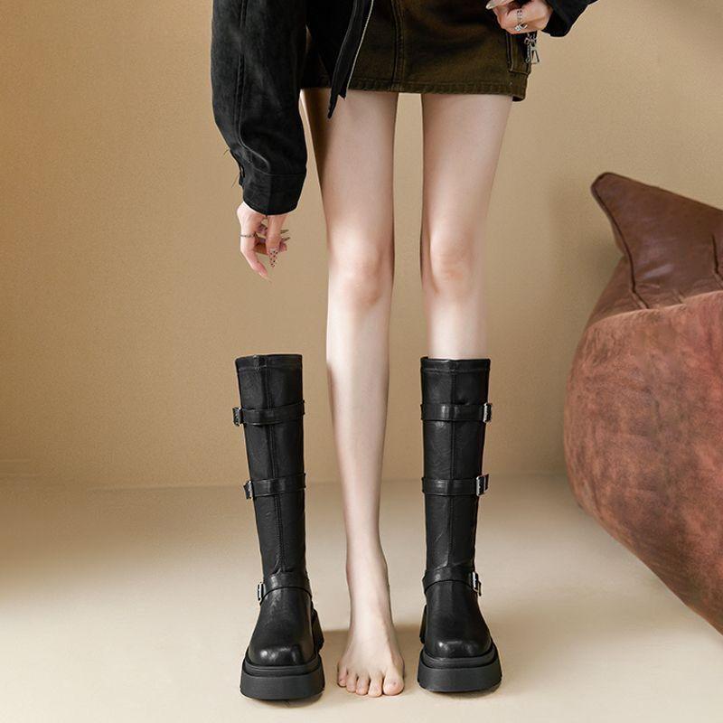 High boots thick-soled Martin boots retro comfortable spring and autumn boots children small long and thin