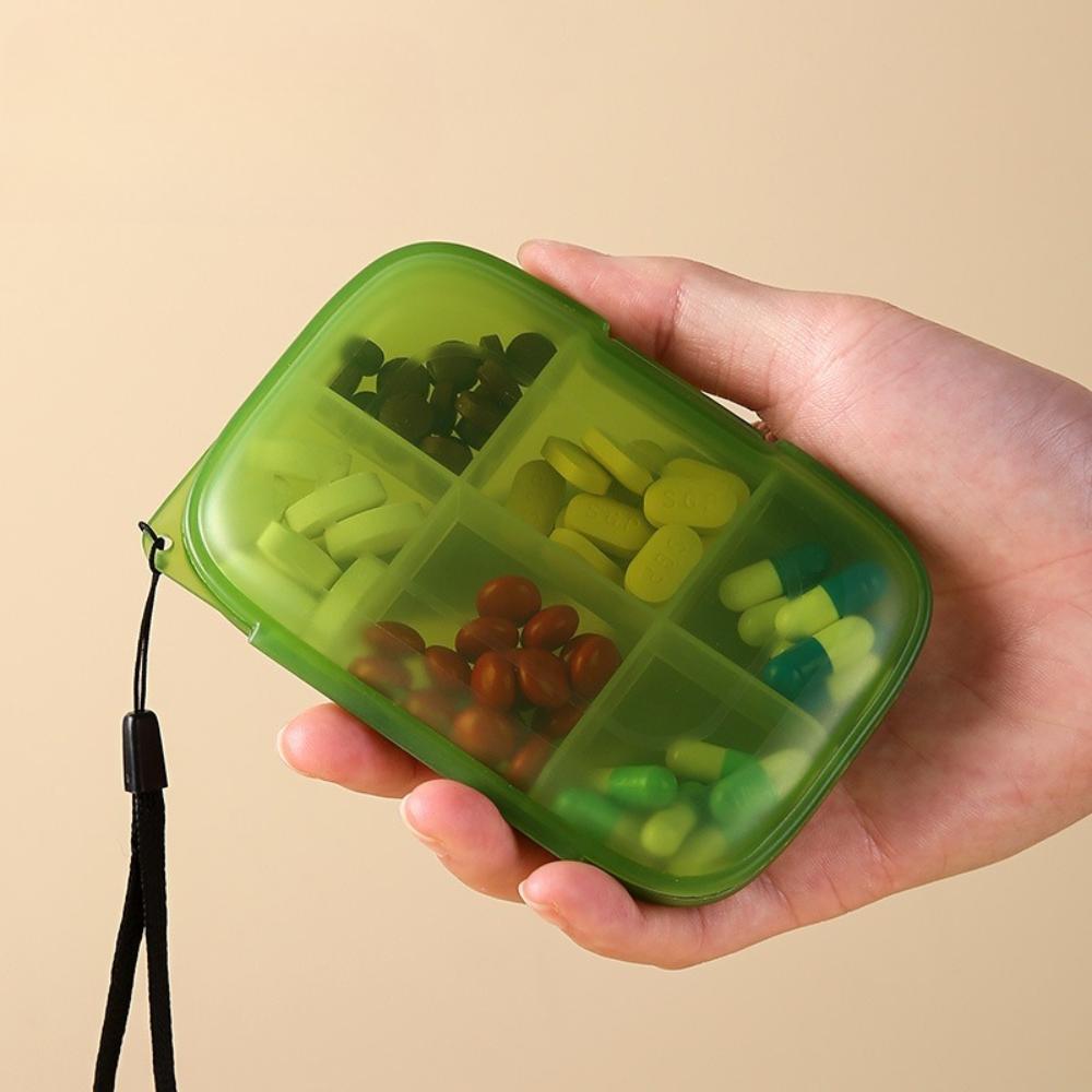 New Small Portable Travel Daily 6 Grids Pill Case Box Organizer Tablet Pills Storage Container for Medicine Vitamin Fish Oils