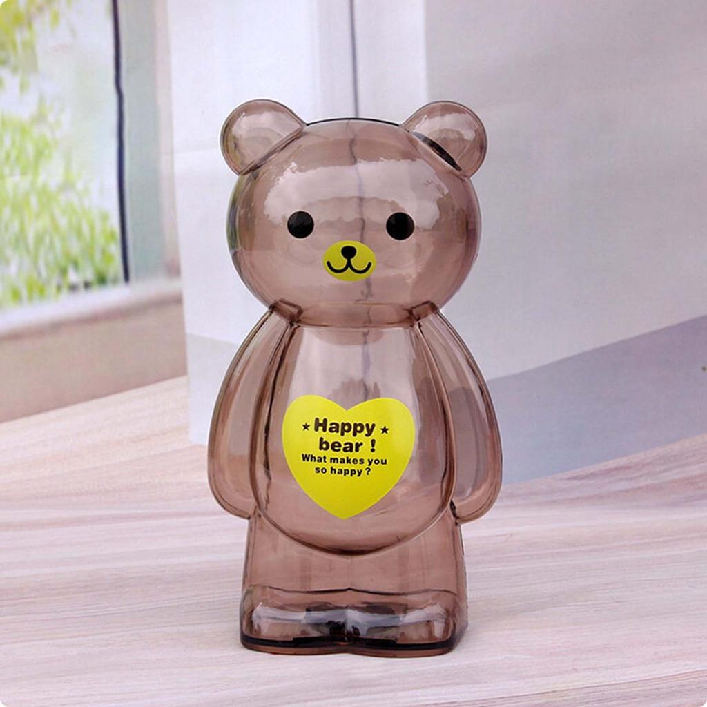 Plastic Coin Piggy Banks Clear Lovely Transparent Cartoon Money Bank Money Saving Box Coins Bear Shaped Birthday Gift for Kids