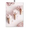 Wall  Canvas  Pink Sakura Rose Tulip Flower Landscape Nordic Posters And Prints Wall Pictures For Living Room Decor