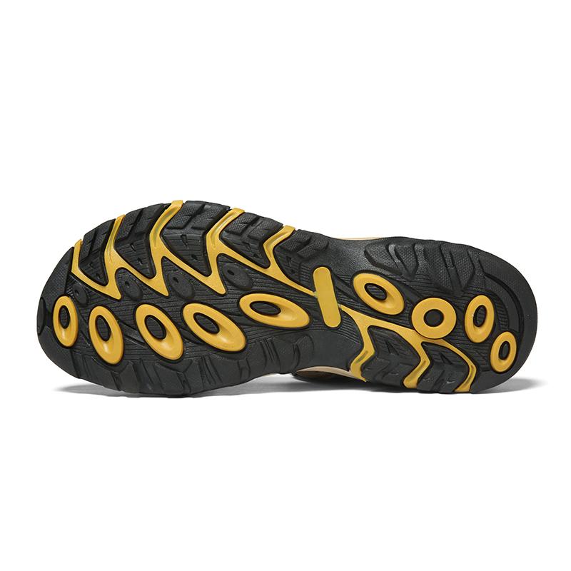 Mode Goldener Setzling Sommer Strandschuhe Atmungsaktive Herrensandalen Retro Lässige Flats Freizeit Sandale für Herren Leichter Outdoor-Schuh