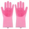 Silicone rubber sponge scrubber gloves multi-purpose household pet grooming dishwashing gentle clean daily use cleaning gloves
