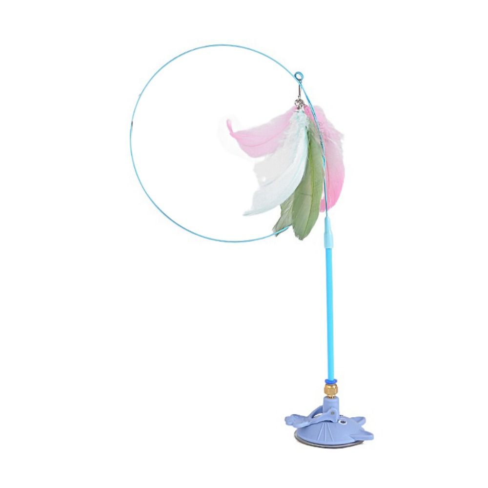 

Detachable Suction Cup Cat Teaser Stick Handheld Kitten Interactive Toys Exercise Training синій