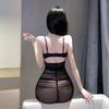 Sexy lingerie sexy perspective seduction mesh hollowed-out suspenders Spice girl tight hip-wrapped dress women