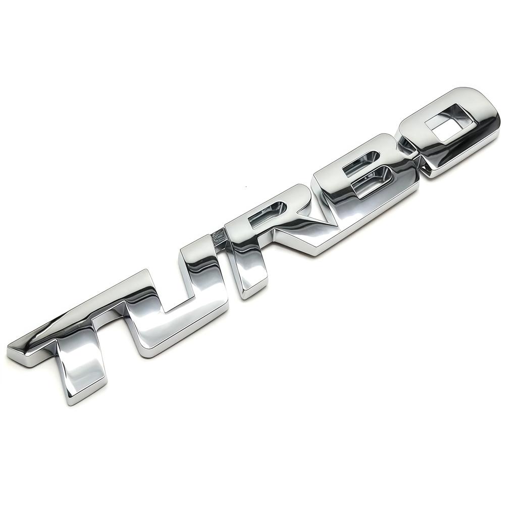 YIDELI Universal TURBO Sticker Turbo Car 3D Emblem Logo Chrome