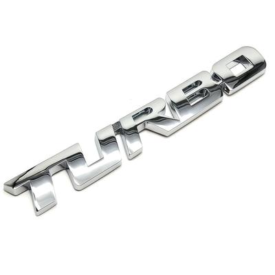YIDELI Universal TURBO Sticker Turbo Car 3D Emblem Logo Chrome