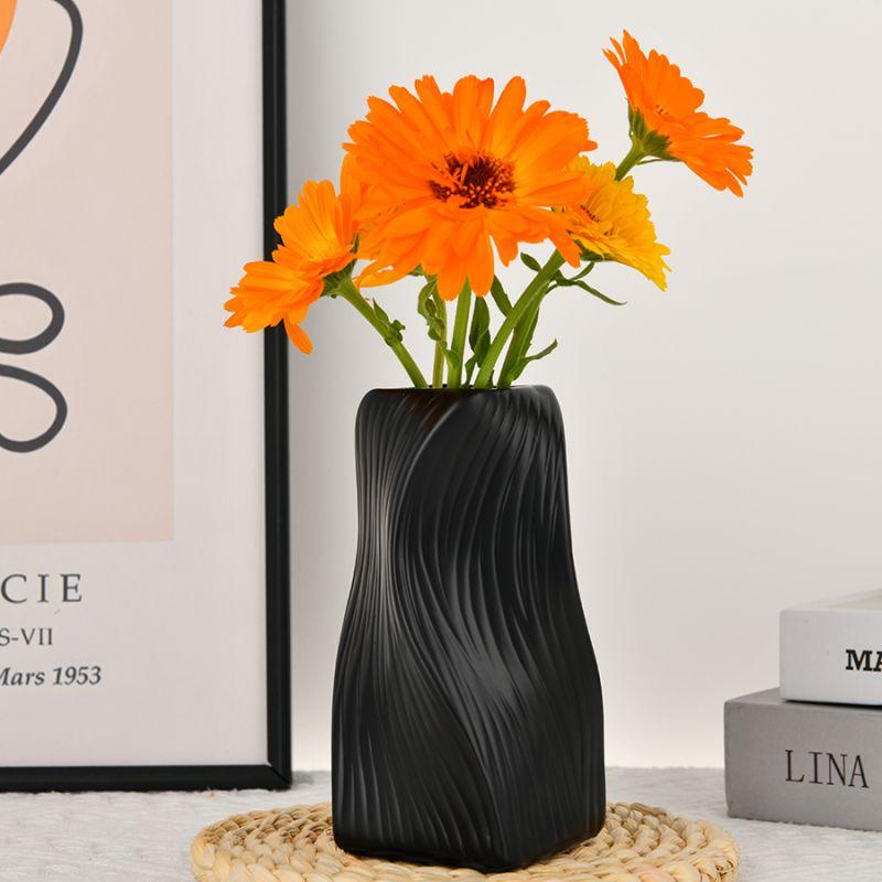 

Вазы - Большие волнистые вазы из смолы для букетов - современные цветочные вазы для гостиной, эстетика декора - богемный декор спальни