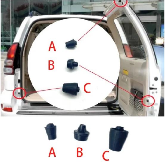 Tailgate Rubber Block Rear Door Damper For Land Cruiser Prado LC120 2003-2009 67272-60040 67282-46010 67293-60040