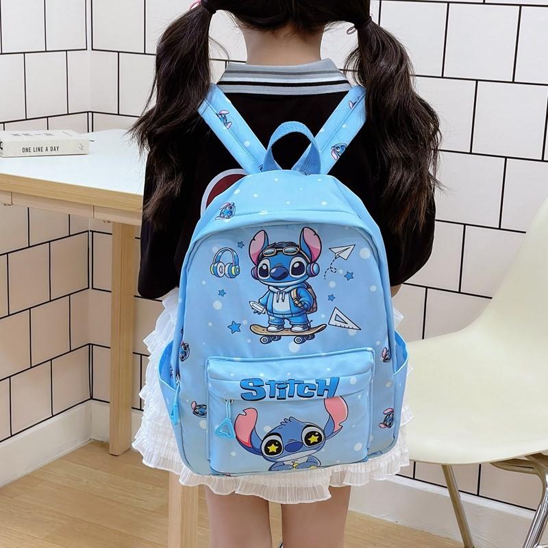 Disney Stitch Cartoon Backpack For Toddlers Large Capacity Kids School Bag With Breathable Design