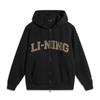 Li Ning Weekend Youth Infrared Warm Antistatic Antibacterial Versatile Casual American Vintage Logo Hooded Fleece Warm Cardigan Sweatshirt AWDUA11-6