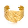 Exaggerated Stainless Steel Metal Shell Flower Cuff Bangle Bracelet for Women Vintage Gold Color Bangles Beach Party Jewelry New