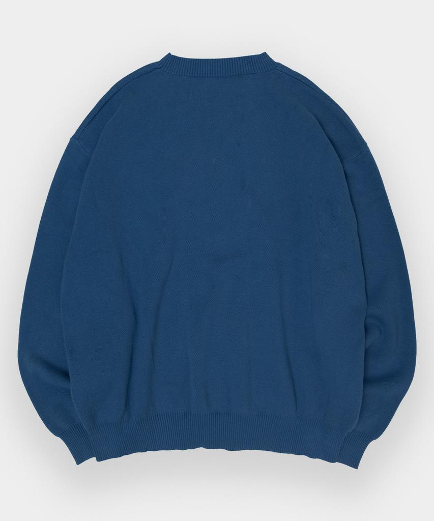 BLACK MOMENT Washable Graphic Rough Logo Knit Pullover T-Shirt [Blue]