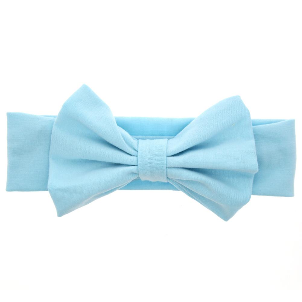 Kids Girls Xmas Gift Christmas Pure Color Bow Bowknot Soft Elastic Headband Hair Hoops