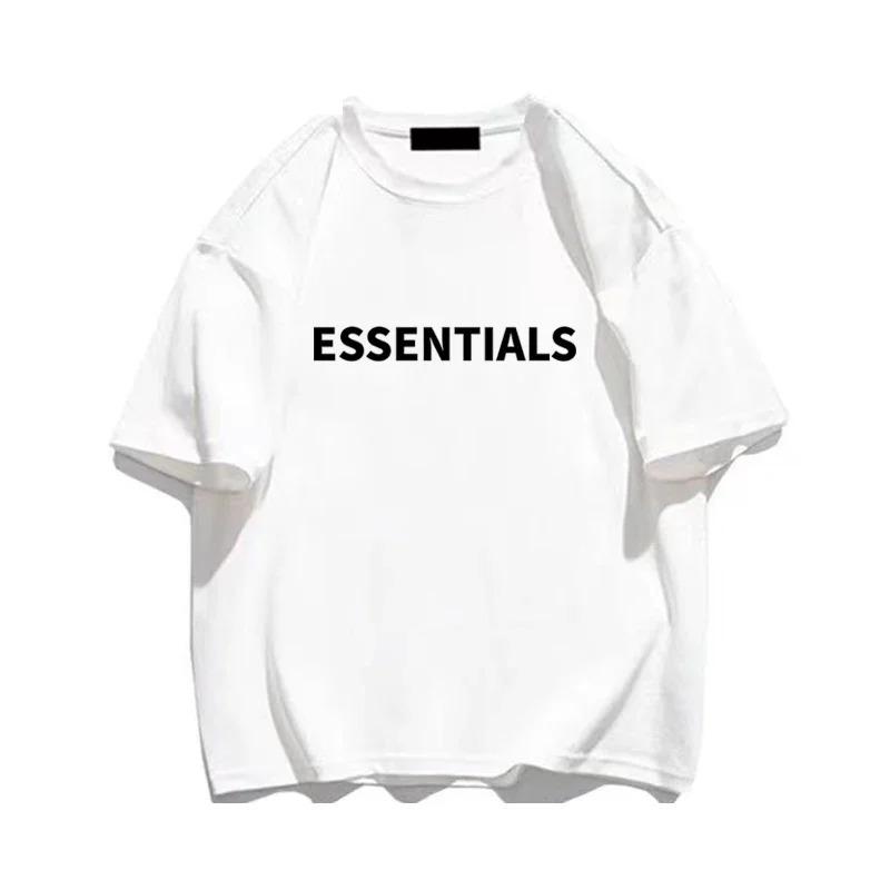 Fashion Hip Hop Clothes 100% Katoen Casual Oversized Heren T-shirt Streetwear Monogram Print Lijn Designer T-shirt Streetwear Harajuku Korte Mouw Top Kleding M beige