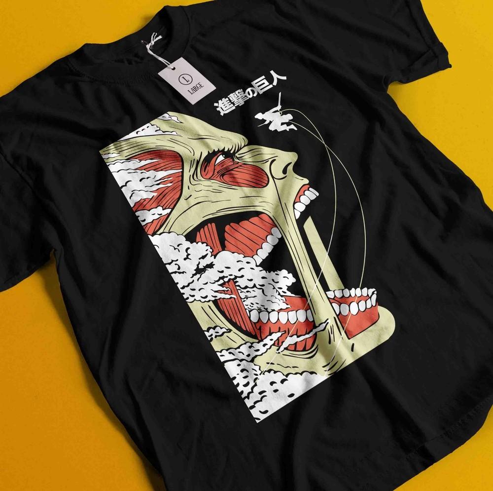 

Attack On Titan Shirt Armin Colossal Tshirt Eren AOT Mikasa Anime Graphic Tee M