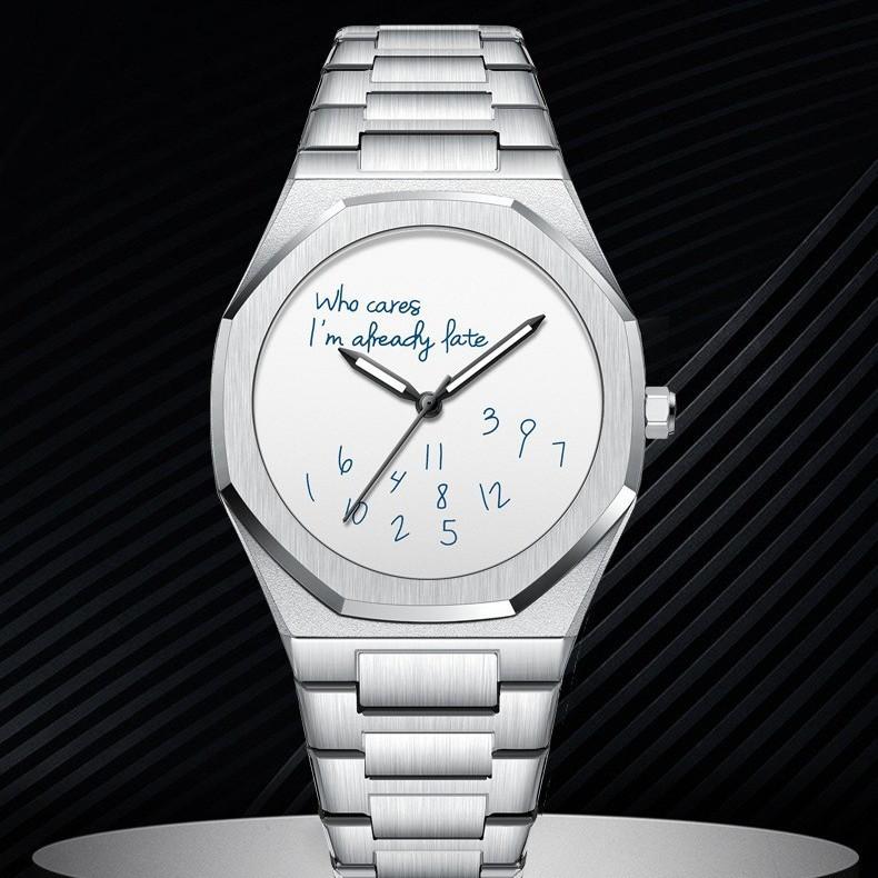 Streng ausgewählt Mode Personalisierte Digitale Leuchtende Herrenuhr Einfacher Trend Achteckiges Stahlarmband Abgestufte Uhr