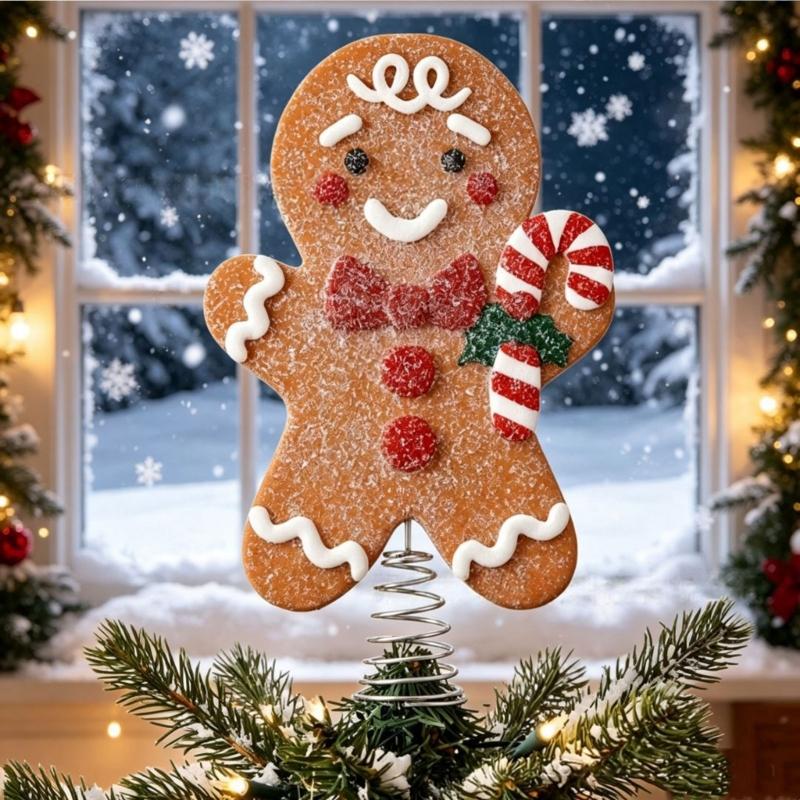 PVC Christmas Cookie Character Decoration for Holiday Tree, with Metal Frame and Coil Base for Tabletop Arrangement