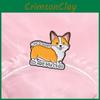 Delightful Letter Corgi Brooch Pin Vibrant Cartoon Design Versatile Fashion Accessory