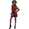 Fashion Women's Loose Short Skirt Solid Color Long Sleeve Turtleneck Dress