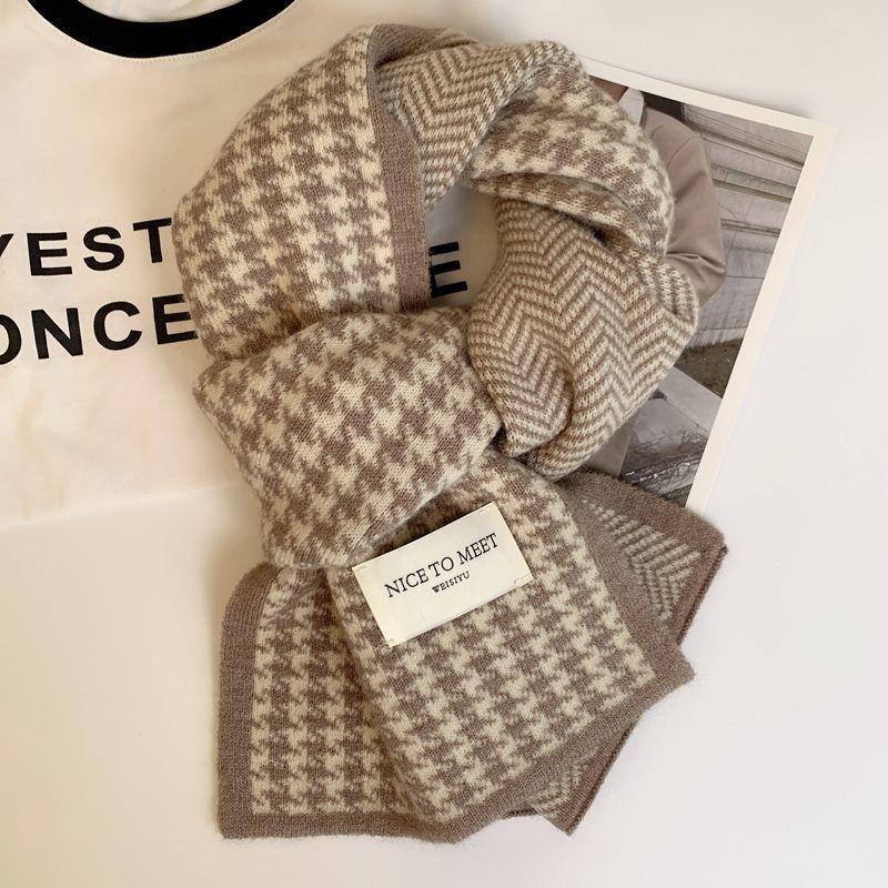 A Thousand Birds Plaid Scarf Women's Winter Wind Men's and Women's Shawls Double Sided Scarf Couples Warm Tide