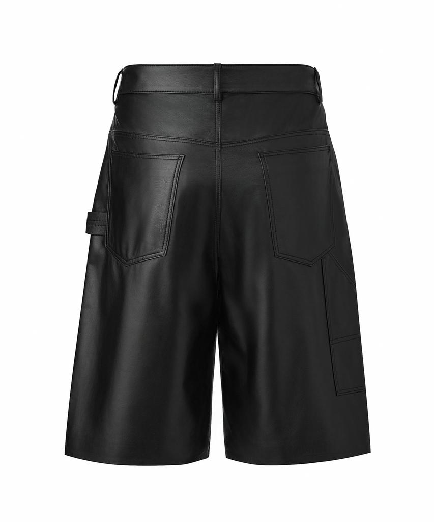 Beleudemaleu Italian Napa Lambskin Bermuda Pants