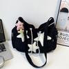 Korean Star Embroidered Crossbody Bag Lightweight Large Capacity Corduroy Commuter Shoulder Bag Women's Multiple Pockets Handbag