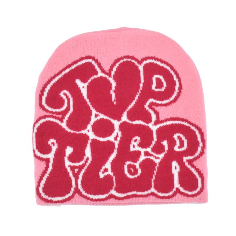 New Y2K Jacquard Letter Bean Hat Winter Cold Protection and Warmth Knitted Knitted Cold Hat for Men and Women