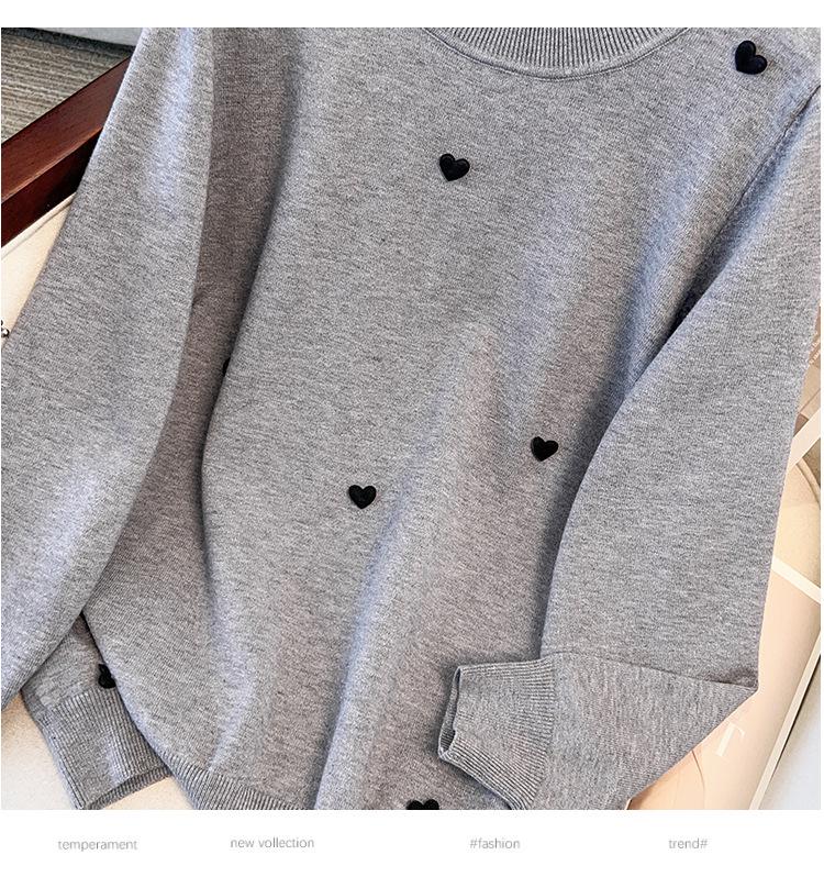 Plus Size Women's Loose Round Neck Pullover Sweater, Bust 150/160 (Size 200/300 Jin)
