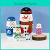 Set di Matrioske di Legno a Forma di Pupazzo di Neve Cartone Animato Decorazione per la Casa Regali di Natale Giocattolo