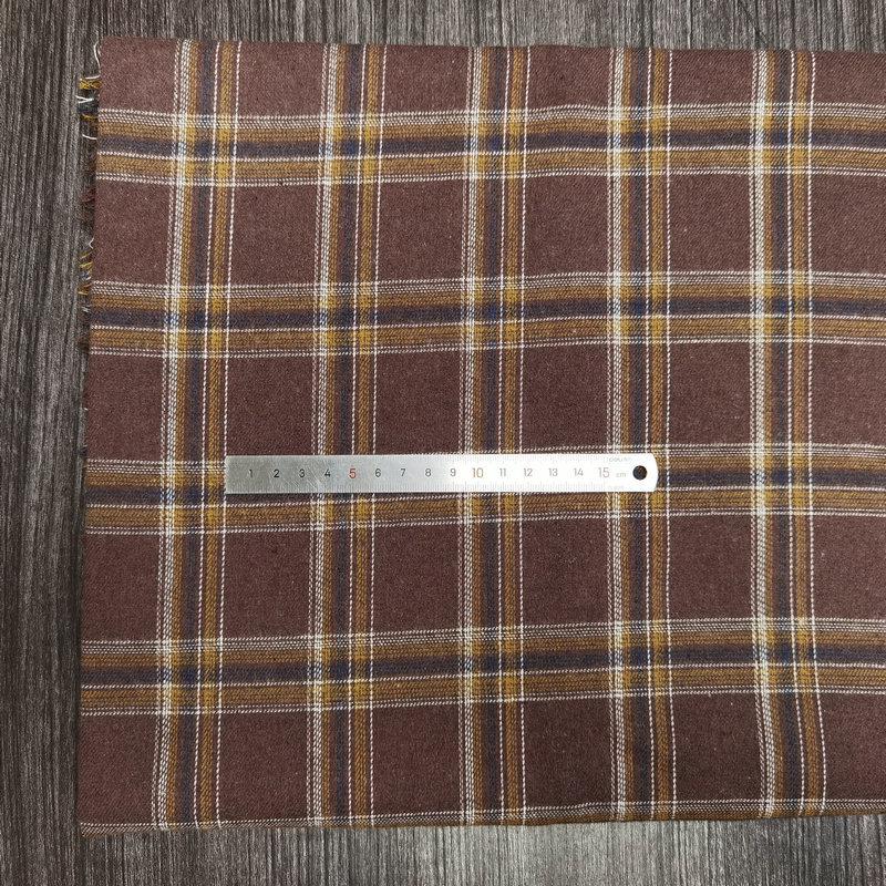 Spot Color-Woven Plaid Jacquard Fabric for Children's Autumn/Winter Brushed Polyester-Cotton Shirts